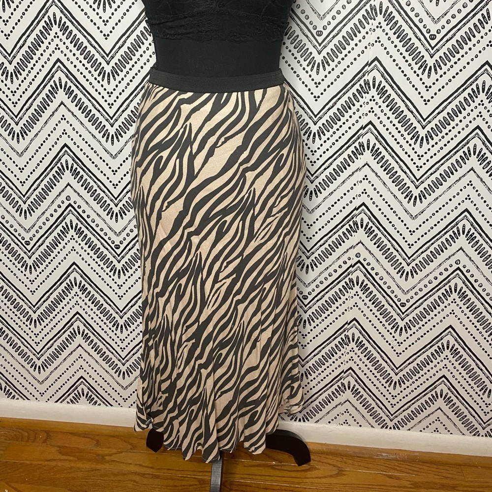 TJ Maxx Maxi Skirt Zebra Print Lightly Worn